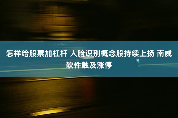 怎样给股票加杠杆 人脸识别概念股持续上扬 南威软件触及涨停