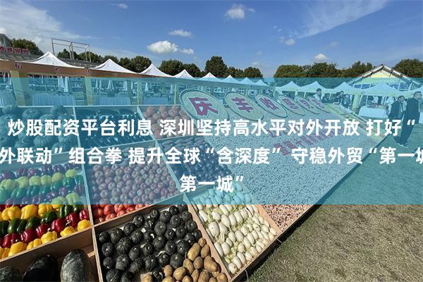 炒股配资平台利息 深圳坚持高水平对外开放 打好“五外联动”组合拳 提升全球“含深度” 守稳外贸“第一城”